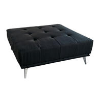 HOCKER WIOLO Schwarz Webstoff - Silberfarben/Schwarz, Textil (110/42/110cm) - KAWOLA