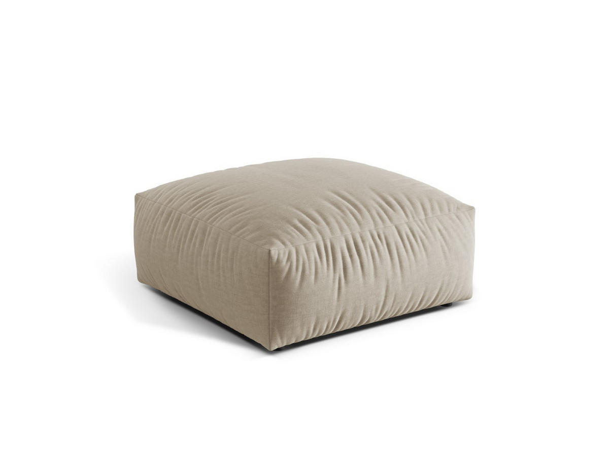 POUF Martina aus strukturiertem Stoff leichtes beige - Creme, Textil (106/44/106cm) - Micadoni