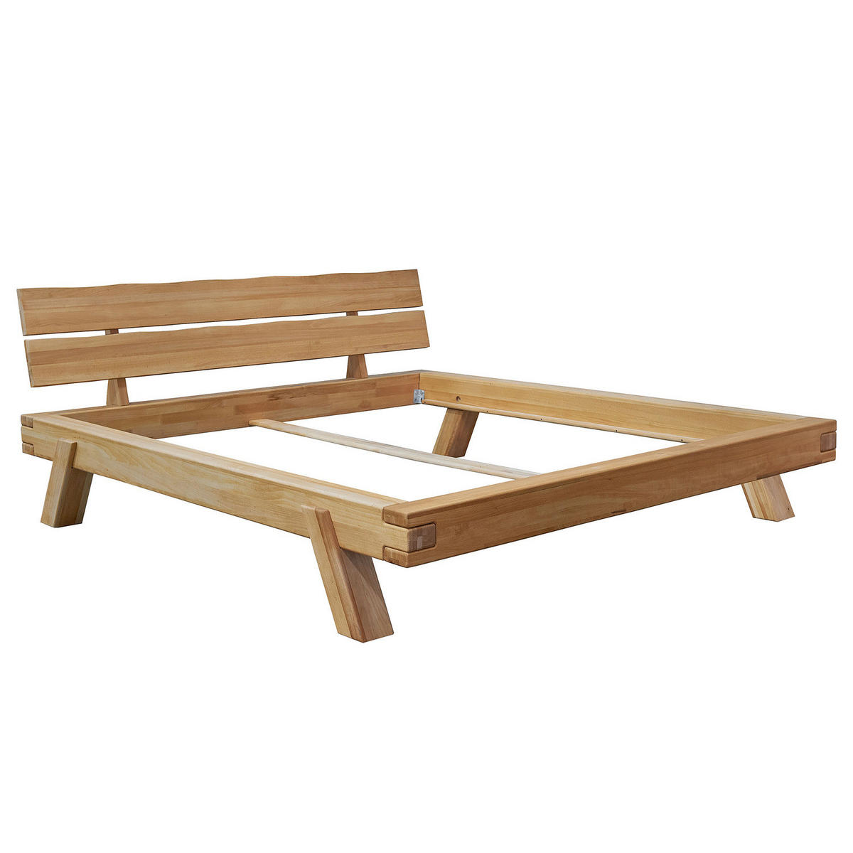MASSIVHOLZBETT - Buche massiv - Buchefarben, Holz (140/200cm) - home24
