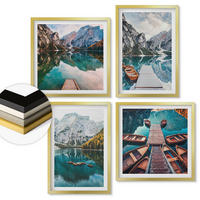 WANDBILDER 4er Set - 50x50 cm & 40x60 cm Goldrahmen - See, Brücken, Berge - Goldfarben, Kunststoff (50/50cm) - ArtPrintCave
