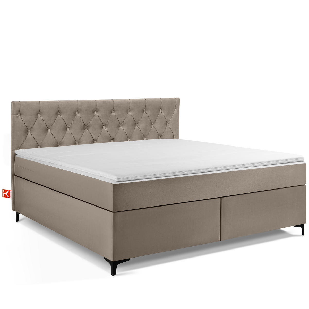 POLSTERBETT ARDEA, Beige - Beige/Schwarz, Holz/Holzwerkstoff (180/200cm) - KONSIMO®