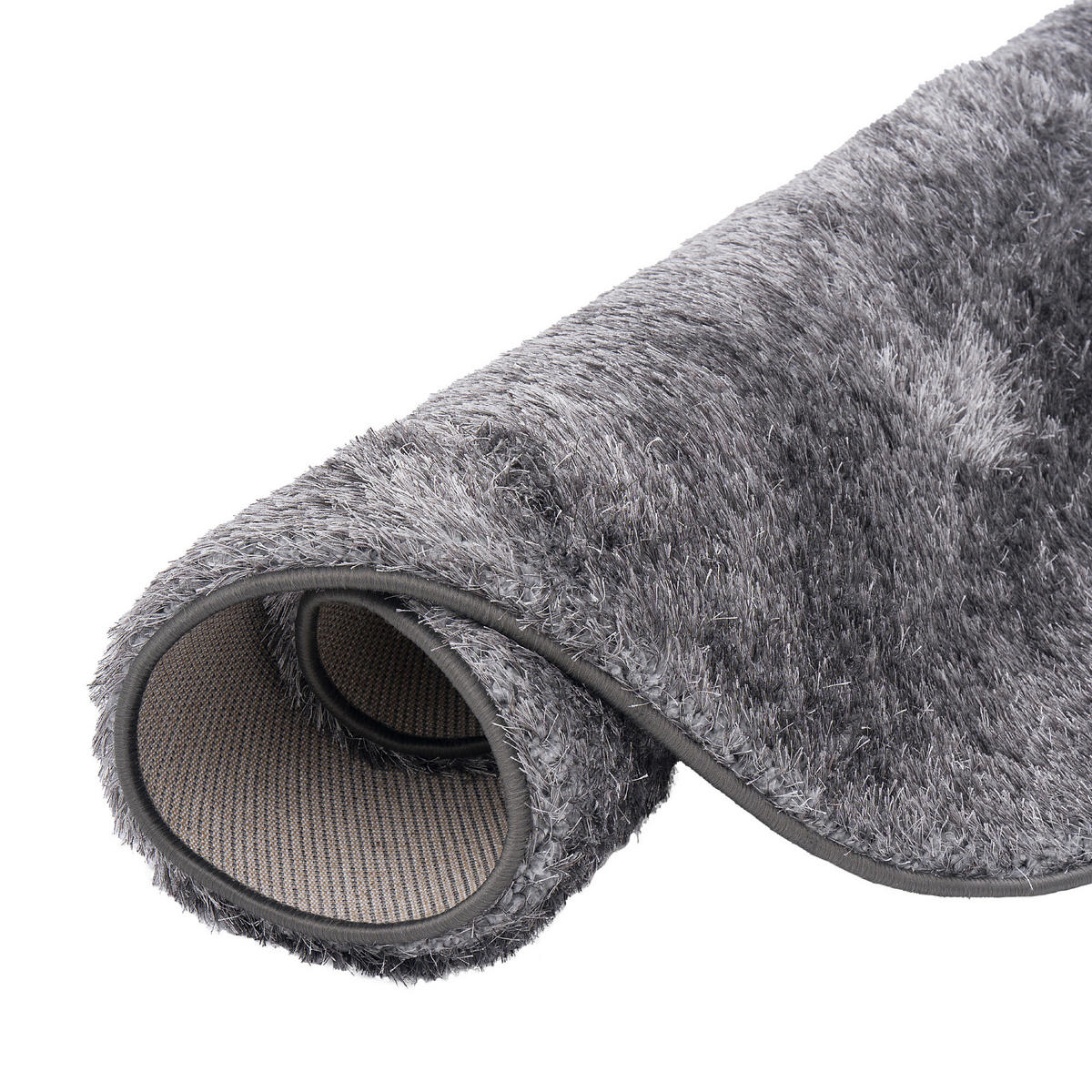 HOCHFLOR SHAGGY TEPPICH FEELING MIX RUND - Silberfarben, Textil (100/100cm) - Snapstyle