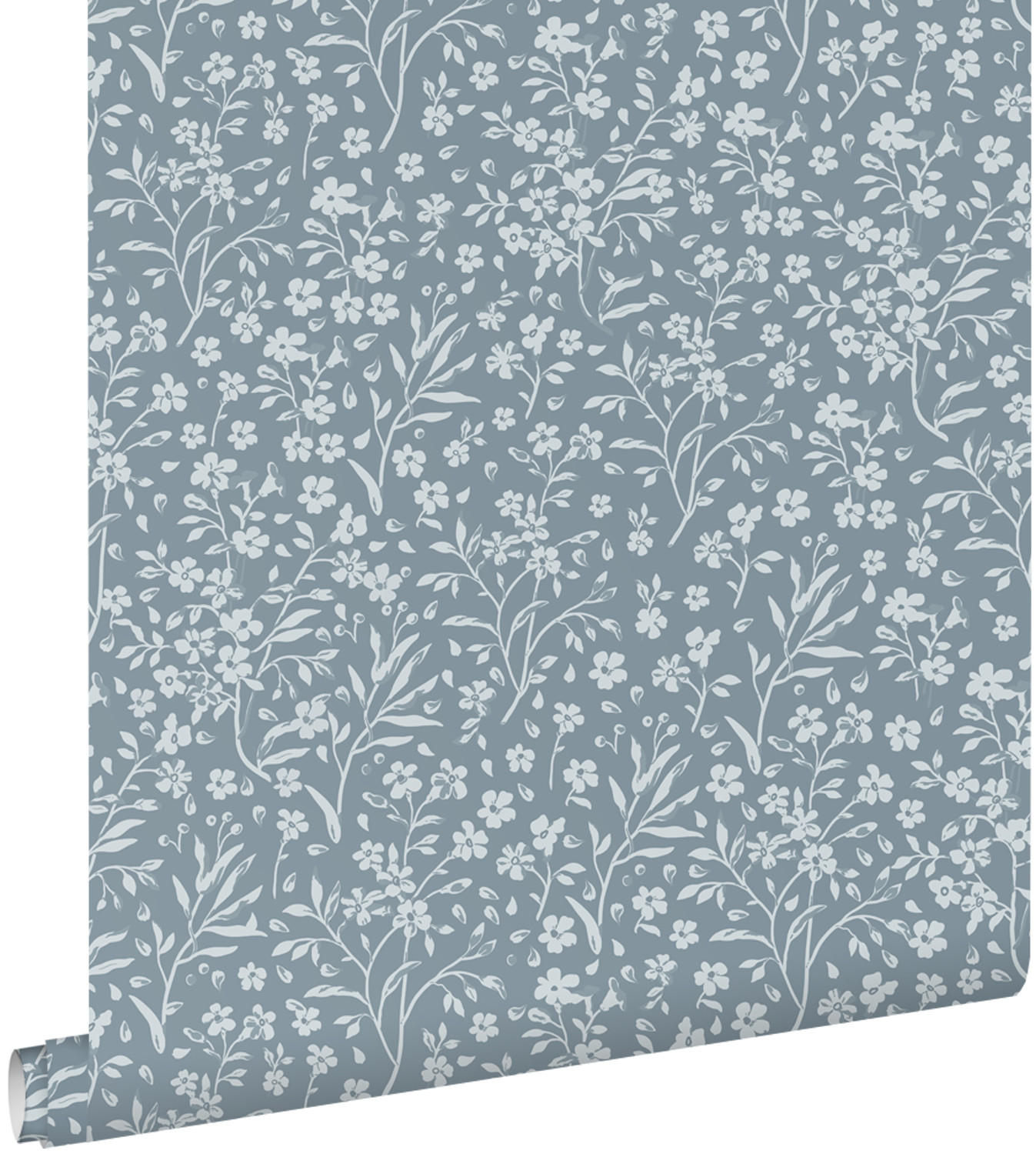 TAPETE Blumen 53 cm x 10.05 m - Blau, Papier (53/0.1cm) - ESTAhome
