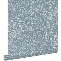 TAPETE Blumen 53 cm x 10.05 m - Blau, Papier (53/0.1cm) - ESTAhome