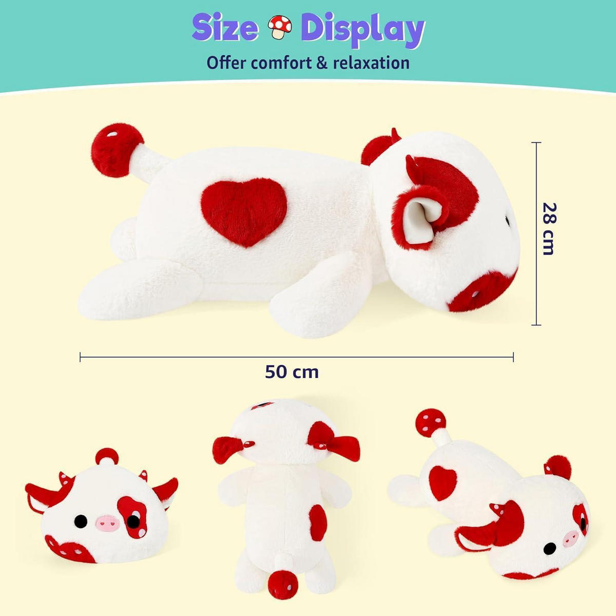 GEWICHTETES Kuscheltier Kuh 1,8 KG 50 cm - Multicolor, Textil (28/50cm)