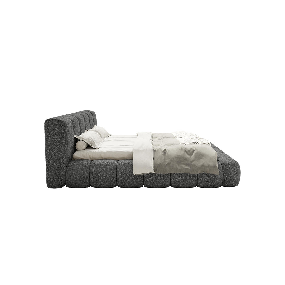 POLSTERBETT Goa 200x200 cm, Anthrazit - Anthrazit, Textil (200/200cm) - Fedve