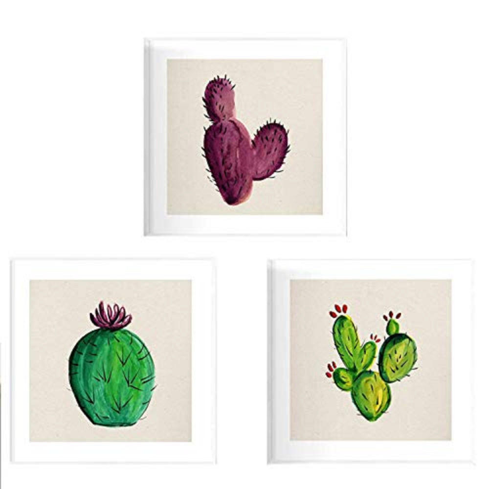 POSTER Set Mit 3 Kaktus 15X15cm Rahmenlos - Klar, Papier (15/5/15cm) - Nacnic