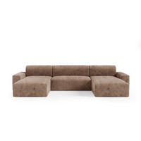 WOHNLANDSCHAFT mit Schlaffunktion Beige - Beige/Schwarz, Holz/Holzwerkstoff (300/70/185cm) - Furnisell