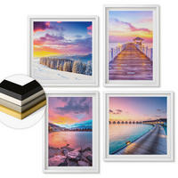 WANDBILDER 4er-Set - 50x50 cm & 40x60 cm Weißer Rahmen - Winterlandschaft des Pierbergs - Weiß, Kunststoff (50/50cm) - ArtPrintCave