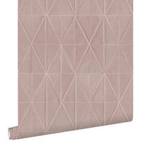 TAPETE Origami-Muster 53 cm x 10.05 m - Pink, Papier (53/1000cm) - ESTAhome