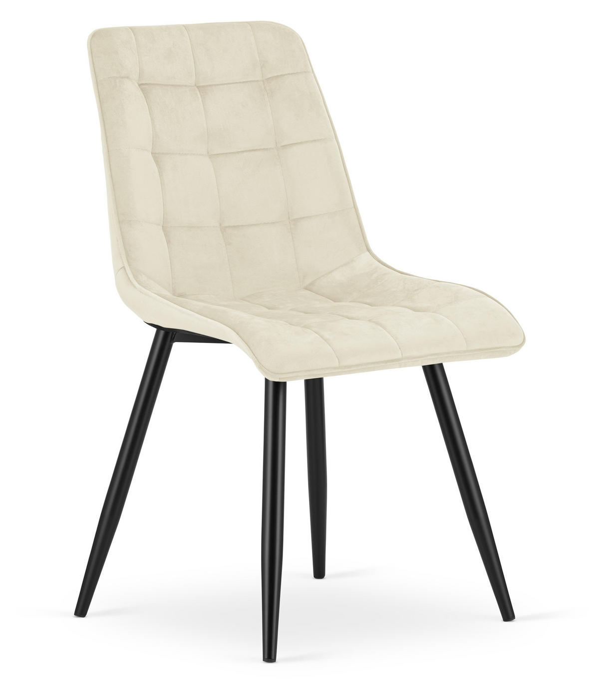 STUHL Beige 49x60 cm SPLIT Samtbezug - Schwarz, Metall (49/59/60cm)