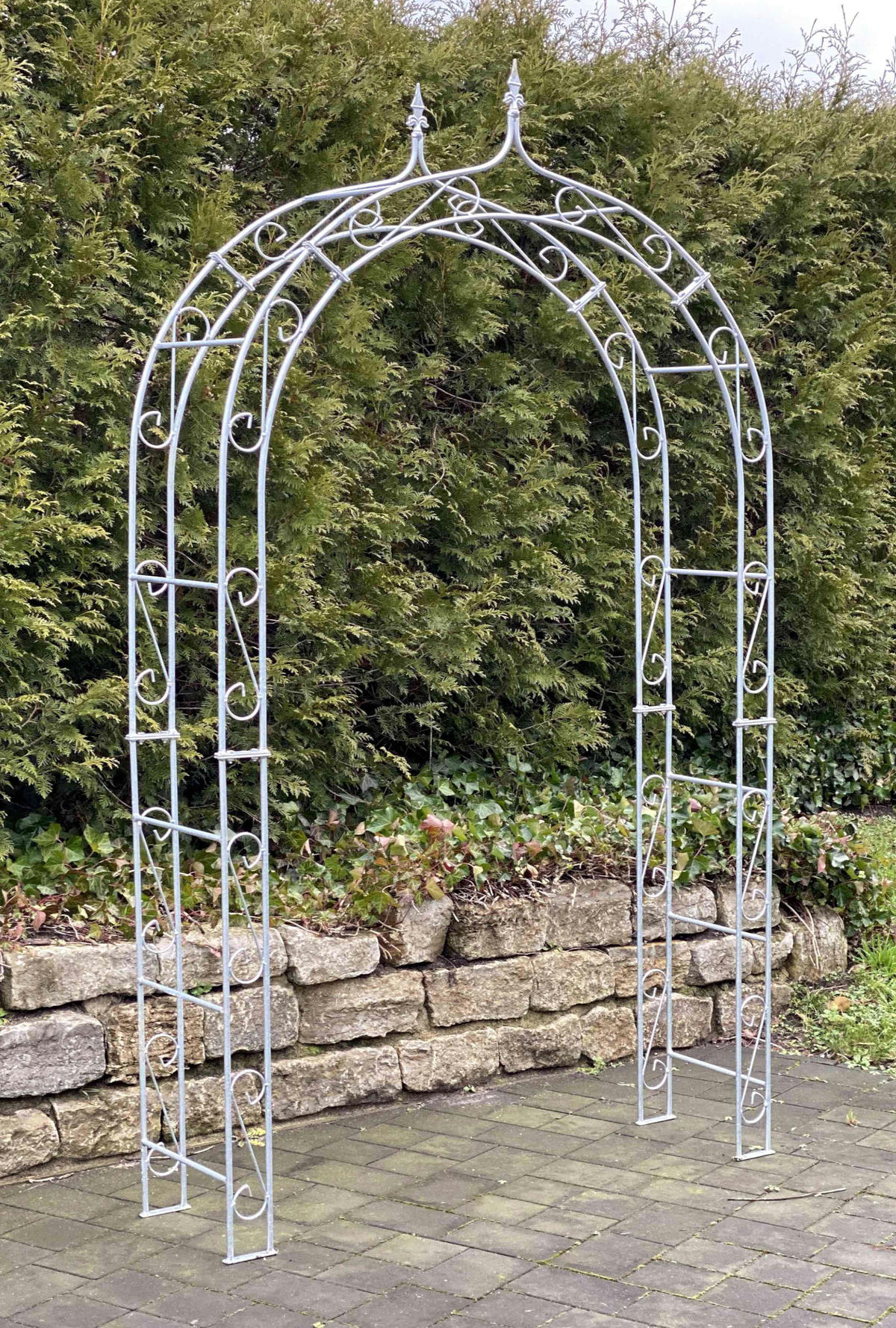 ROSENBOGEN rund Metall verzinkt 140/37/245 cm - Grau, Metall (140/225/37cm) - DanDiBo