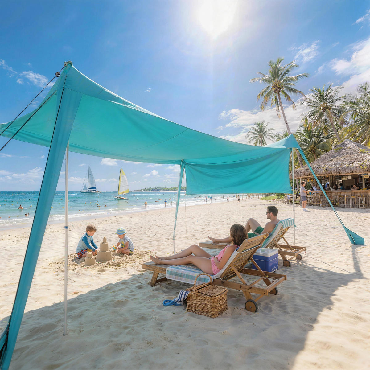 GARTENZELT Himmelblau, Polyammoniak, Stahl - Hellblau, Metall (300/300cm) - Outsunny