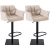 BARHOCKER 2er Set Stoff Elfenbein - Creme/Schwarz, Textil/Metall (64/88/45cm) - CLP