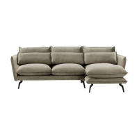 ECKSOFA Layla Rechts-Velluto 17 - Braun, Holz/Textil (278/160cm)
