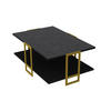 COUCHTISCH Polka Bendir Schwarz Gold - Schwarz, Holzwerkstoff (91.5/61.5/36.6cm) - Decorotika