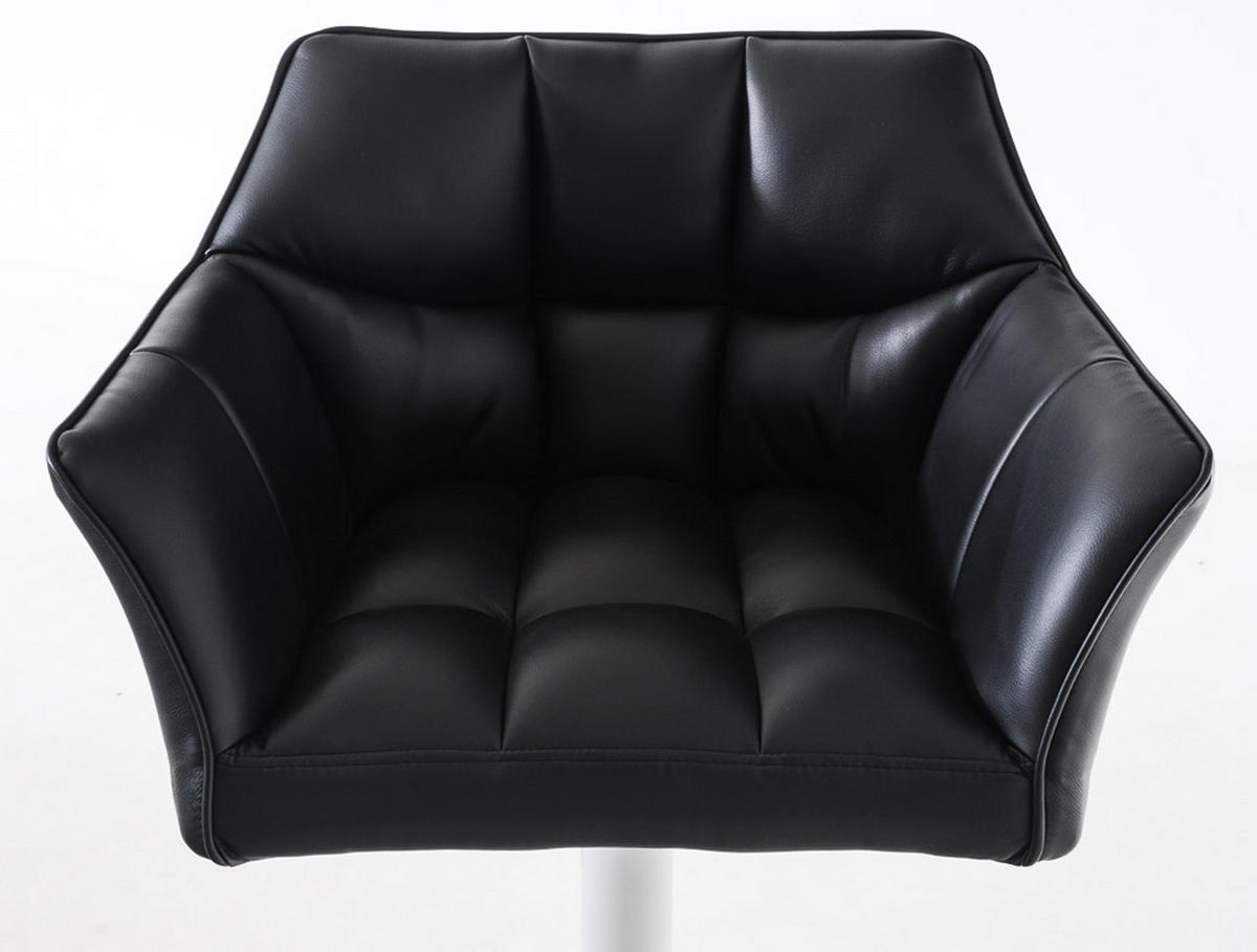 BARHOCKER 2er Set Damaskus Kunstleder weiß schwarz - Schwarz/Weiß, Textil/Metall (64/110/48cm) - TPFLiving