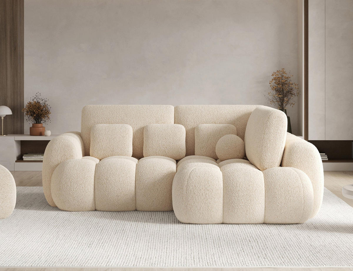 ECKSOFA COZION L-Form mit Schlaffunktion & Bettkasten – Modernes 3-Sitzer Sofa, HR-Kaltschaum, Wellenfederung, 267 × 165 cm - Creme/Schwarz, Kunststoff (267/165cm) - Wohnideebilder