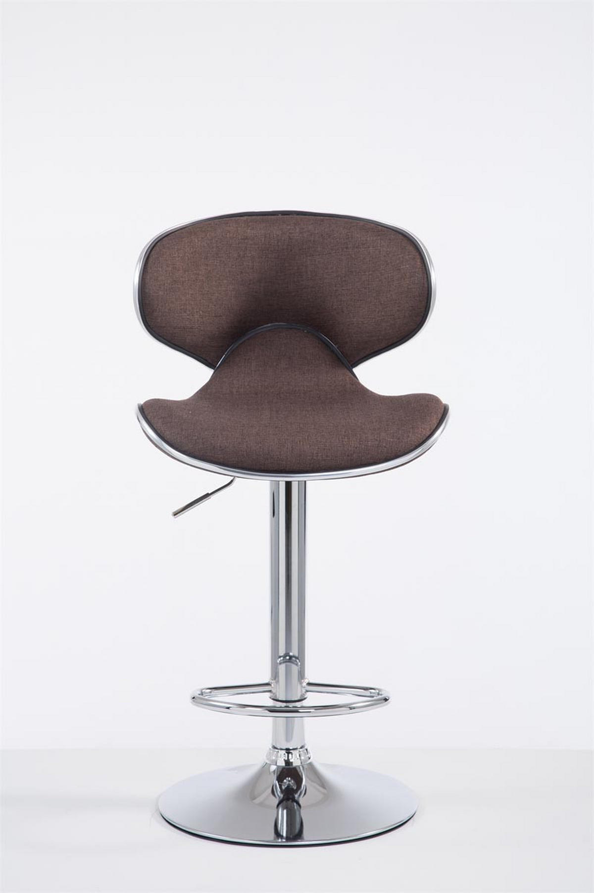 BARHOCKER Stoff braun - Chromfarben/Braun, Textil/Metall (46/88/49cm) - CLP