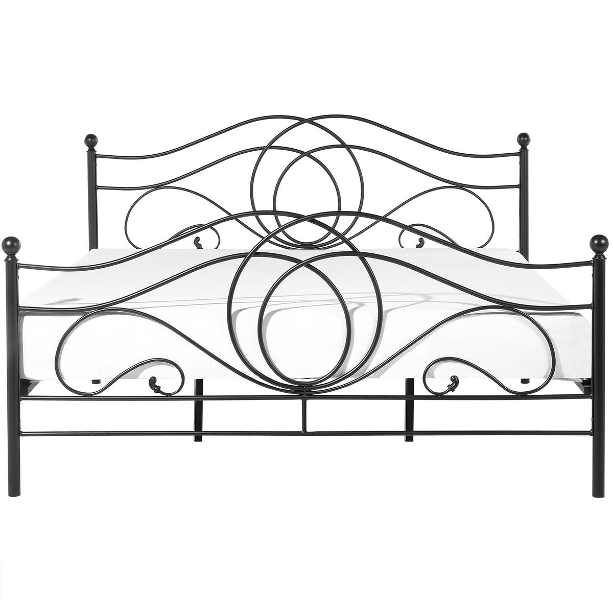 METALLBETT 180/200cm Schwarz Lyra - Schwarz, Metall (180/200cm) - Beliani