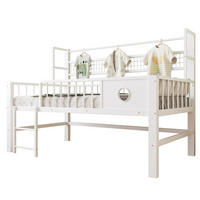 KINDERHOCHBETT niedrig mit Stauraum 90x200 cm Metall Weiß - Weiß, Metall (90/200cm) - Beauniv