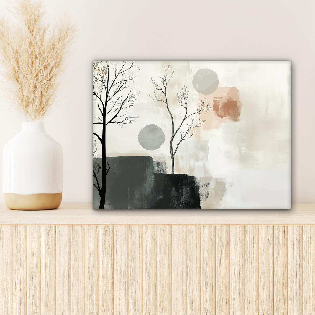 LEINWANDBILD Wabi sabi - Beige - Pflanze 40x30 cm - Sandfarben, Textil (40/30cm) - MuchoWow