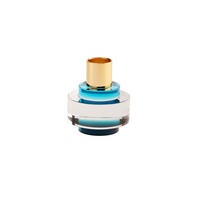 KERZENHALTER Dioptrics, Rund, Kristallglas, Blau, H 7 cm - Blau, Glas (10/10/10cm) - Gift Company