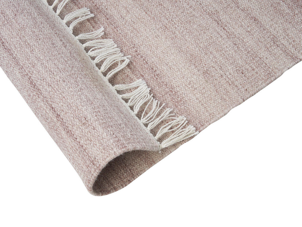 TEPPICH geflochten Malhia 230/160 cm - Rot, Kunststoff (160/230cm) - Beliani