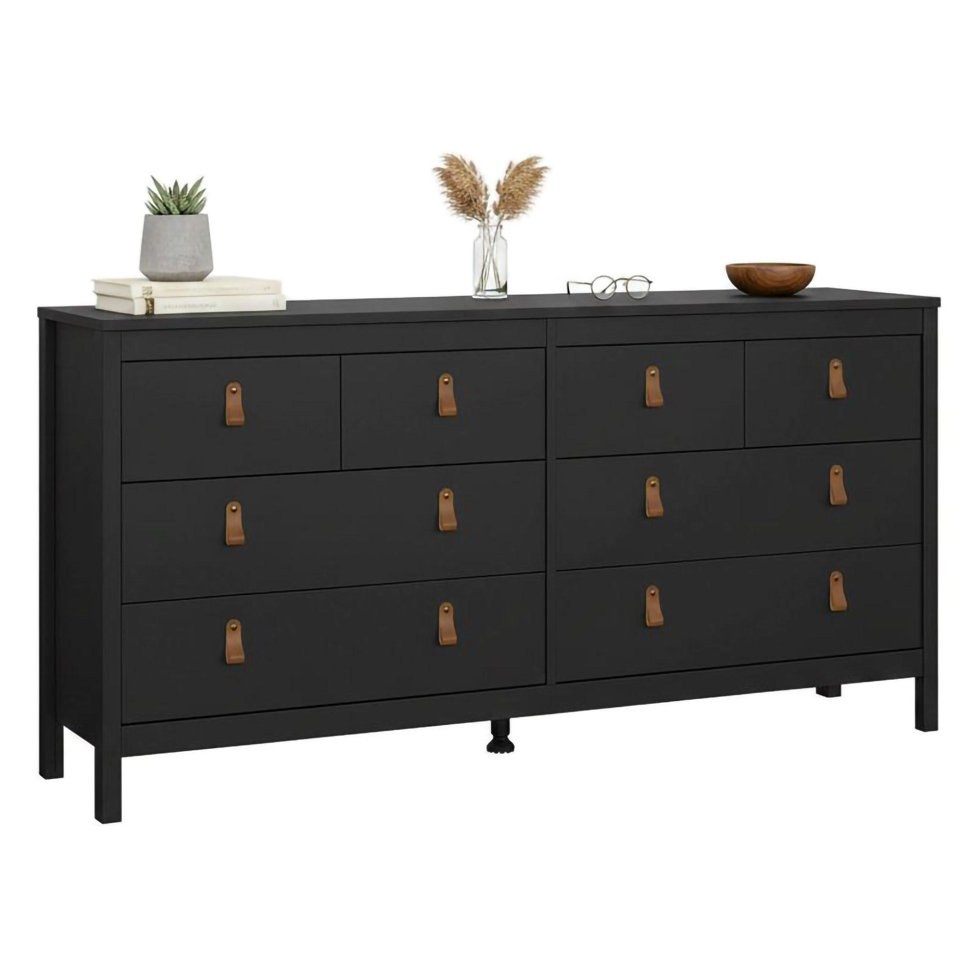 KOMMODE Schwarz 38.4/159.6/79.7 cm - Schwarz, Holzwerkstoff (160/80/38cm) - DMORA