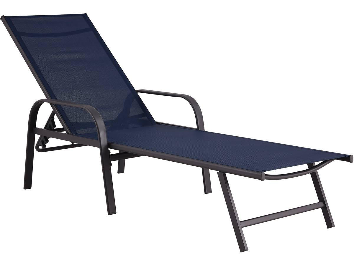 SONNENLIEGE Farniente 2er-Set Dunkelblau - Dunkelblau, Metall (193/45/59cm) - Habitat Garten