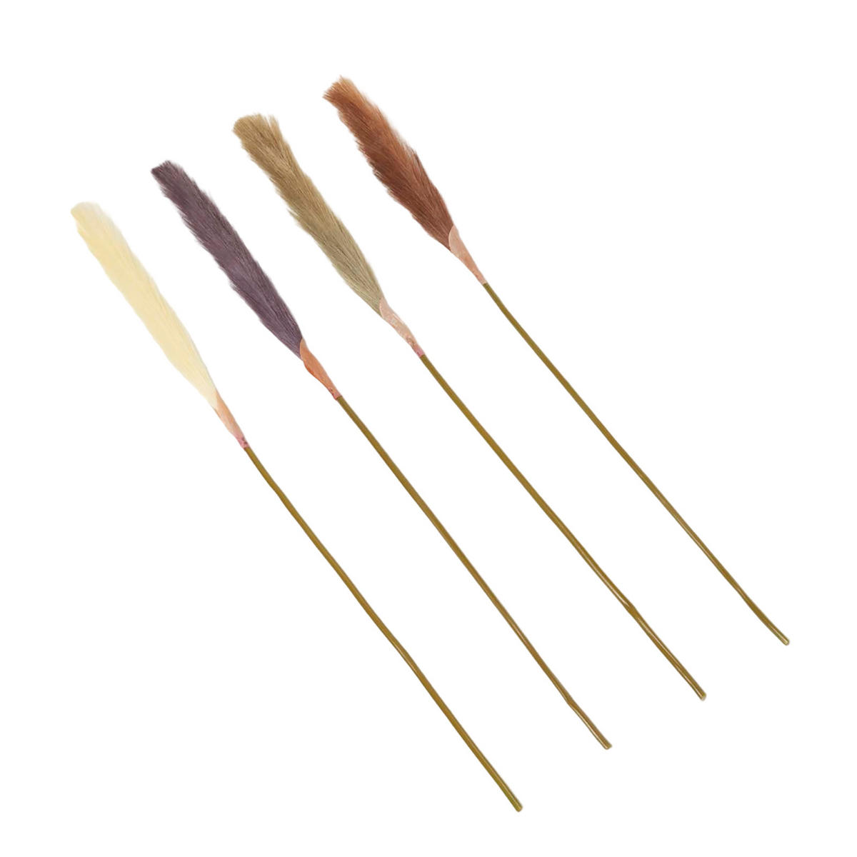KUNSTZWEIGE Pampasgras 4er-Set, 78 cm - Naturfarben, Kunststoff (78cm) - Homescapes