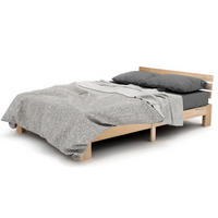 BETT 140/200 cm in Natur mit Lattenrost und Stauraum im rustikalen Design - Naturfarben, Holzwerkstoff (140/200cm) - STILVORA