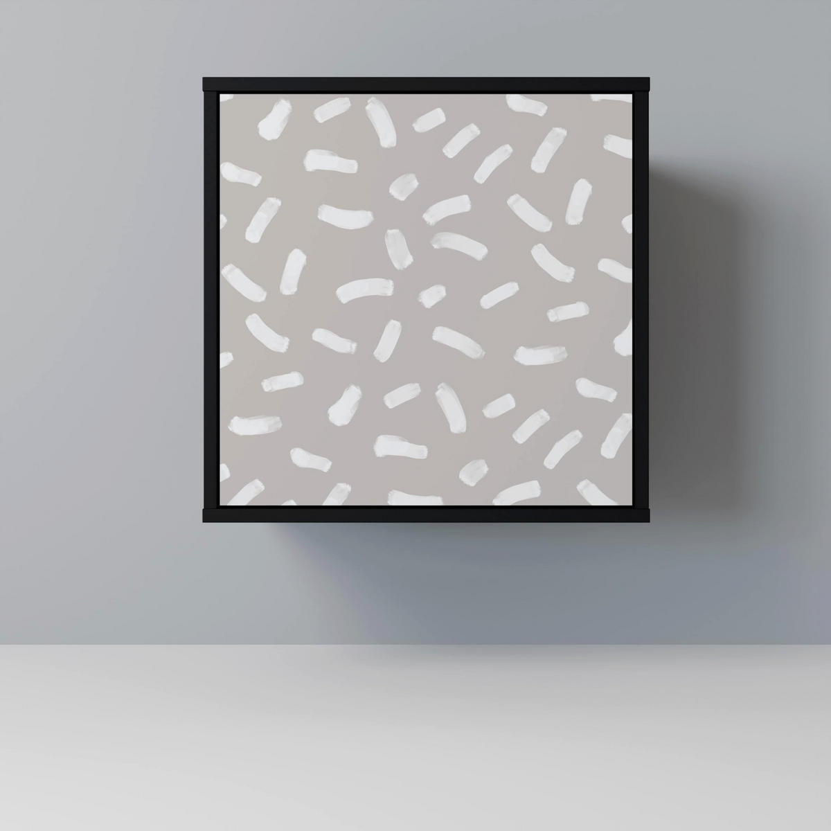 SIDEBOARD PASSING SECONDS, Schwarz, 57,5x42x70,5 cm, Schwarze Metall-Sternfüße - Multicolor/Schwarz, Holzwerkstoff/Metall (57.5/70.5/42cm) - SpaceRebels