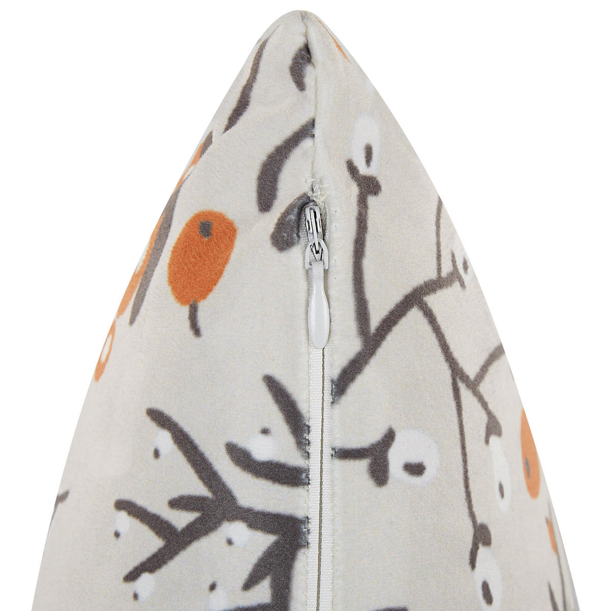 SAMTKISSEN 2er-Set Cremeweiß 45/45 cm Montbretia - Ecru/Multicolor, Textil (45/45cm) - Beliani