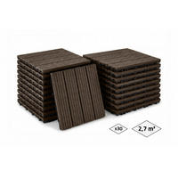 30ER-SET Terrassenplatten aus Verbundwerkstoff SERRA, braun, geriffelt, 30 x 30 cm - Braun, Holzwerkstoff (30/30/2cm) - Casanoov