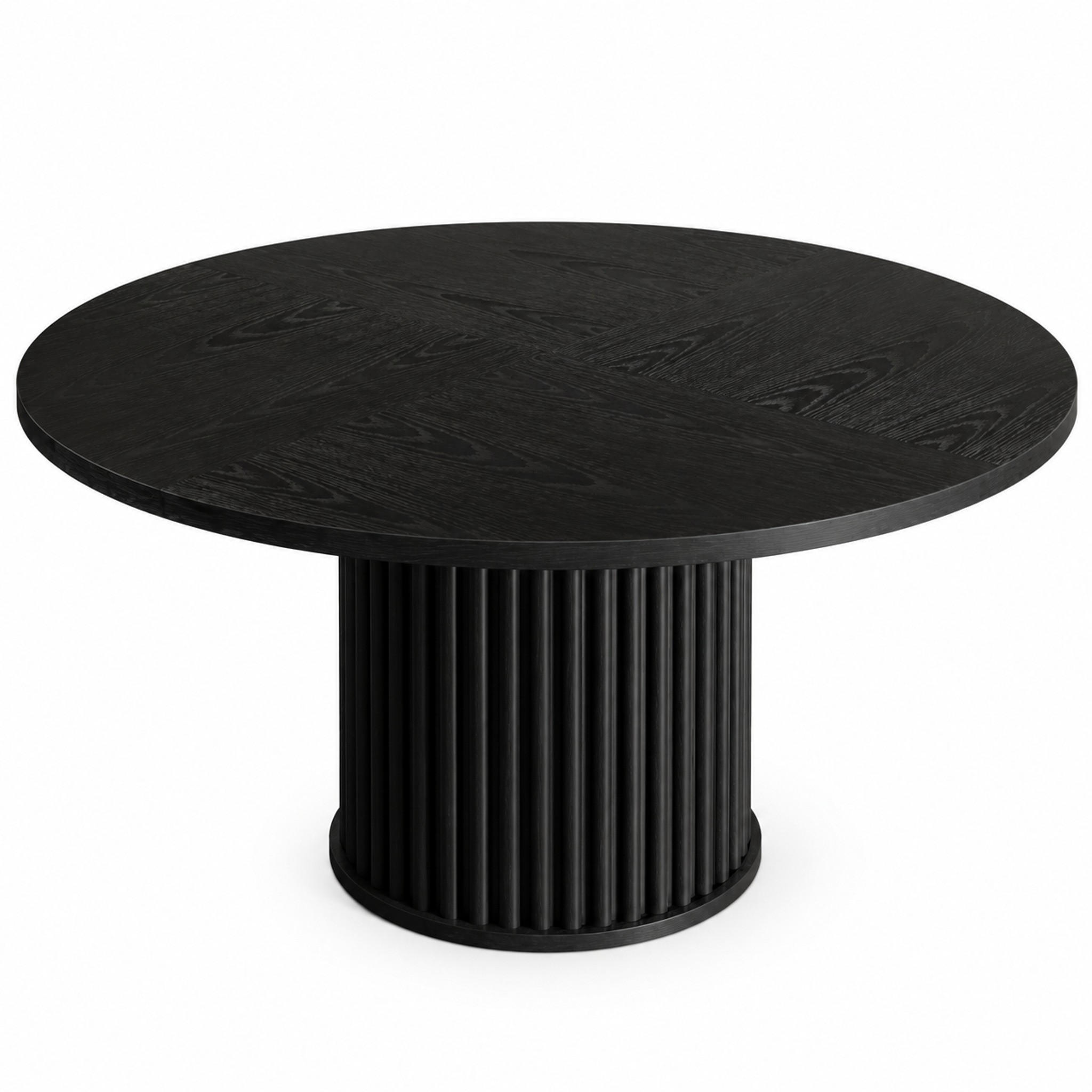 ESSTISCH Runder Tisch mit Metallbasis Schwarz - Schwarz, Holzwerkstoff (120/120/76.5cm) - MIVRAY