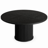 ESSTISCH Runder Tisch mit Metallbasis Schwarz - Schwarz, Holzwerkstoff (120/120/76.5cm) - MIVRAY