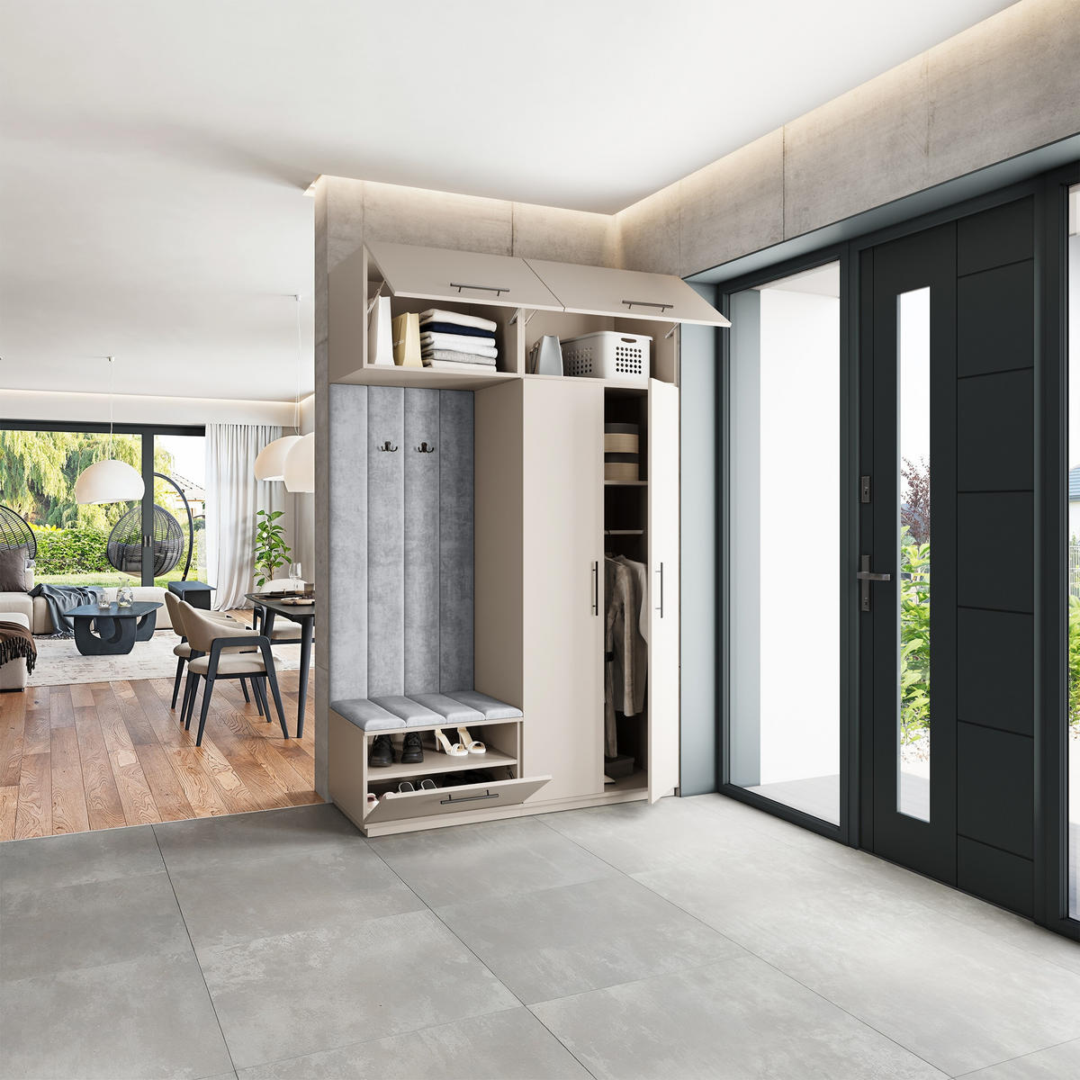 GARDEROBENSCHRANK REMA 150/240/60 cm Modern Kaschmir - Kaschmir, Holzwerkstoff (150/240/60cm) - MASSENO