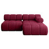ECKSOFA modulares Sofa Razon-L1 - 190x160x70 cm Bordeauxrot Velours - Bordeaux, Holzwerkstoff/Textil (190/160cm) - ALTDECOR