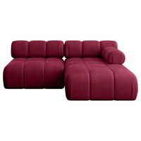 ECKSOFA modulares Sofa Razon-L1 - 190x160x70 cm Bordeauxrot Velours - Bordeaux, Holzwerkstoff/Textil (190/160cm) - ALTDECOR