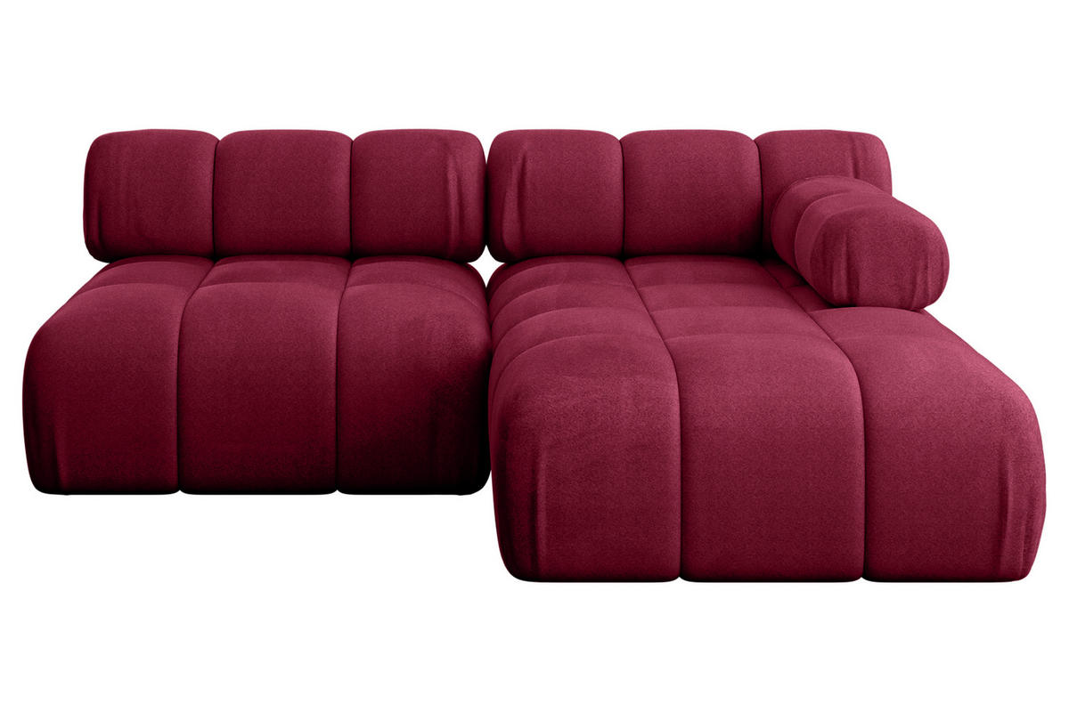 ECKSOFA modulares Sofa Razon-L1 - 190x160x70 cm Bordeauxrot Velours - Bordeaux, Holzwerkstoff/Textil (190/160cm) - ALTDECOR