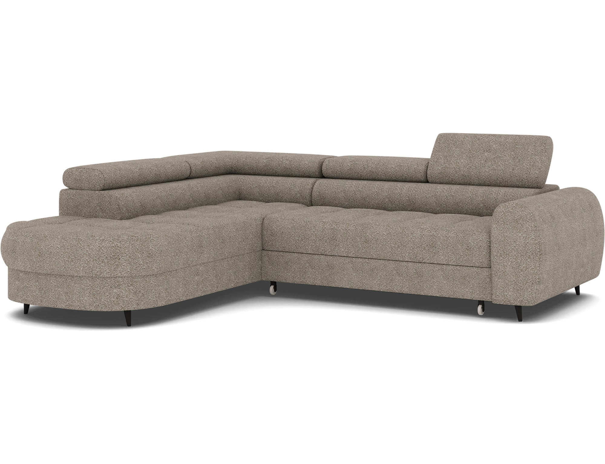 ECKSOFA Vesteria mit Schlaffunktion und Bettkasten – Modernes Design, verstellbare Kopfstützen und hoher Sitzkomfort - Braun, Kunststoff (279/72cm) - Wohnideebilder