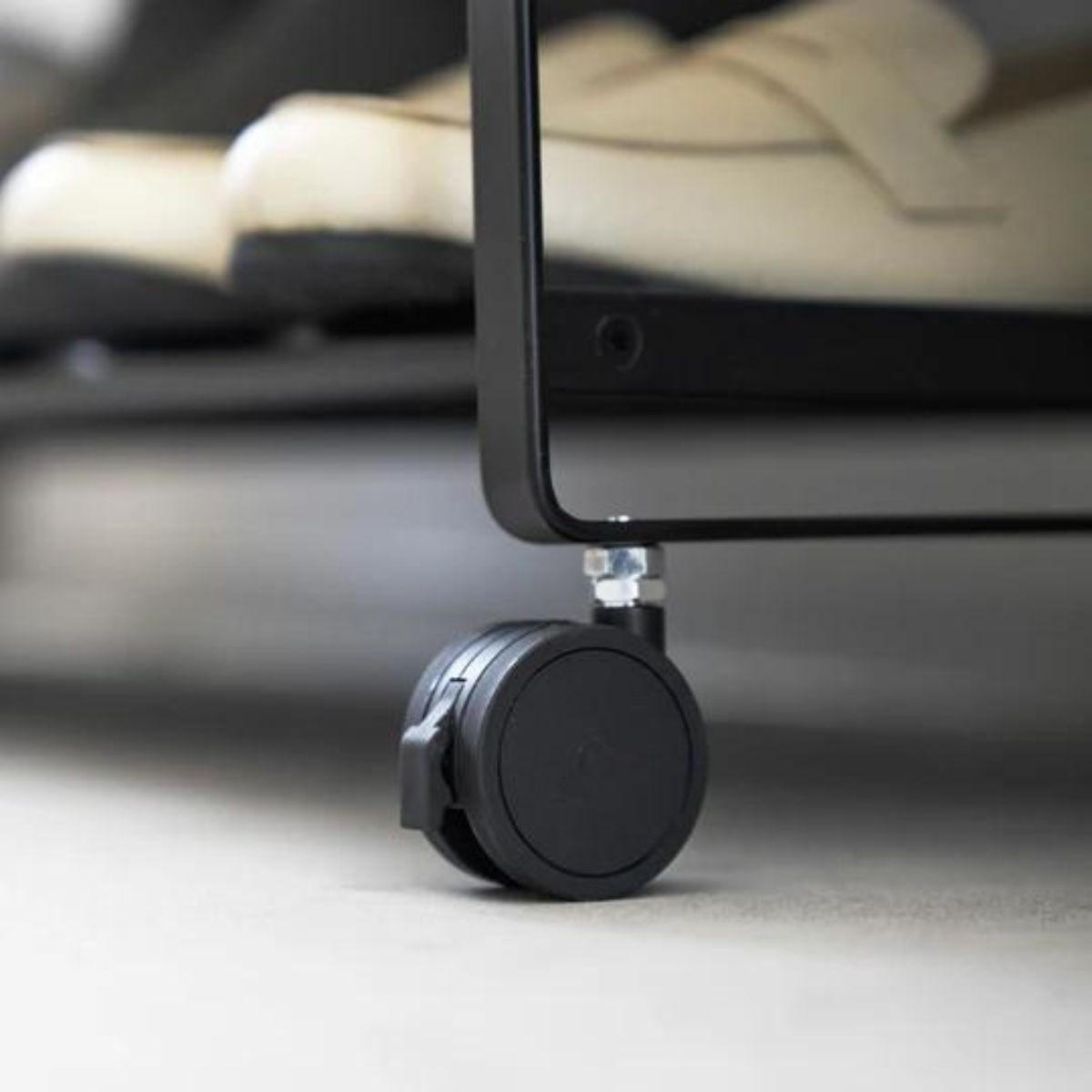 SCHUHREGAL auf rollen - tower 83,5/27,5/14,5 cm - Schwarz, Metall (83/14/27cm) - Yamazaki