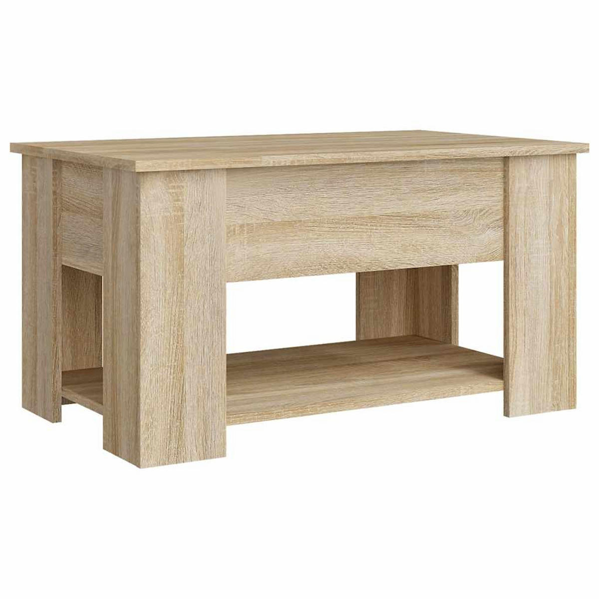 COUCHTISCH 79/49/41 cm aus Holzwerkstoff Sonoma-Eiche mit Höhenverstellbarer Tischplatte, 1 Ablagefläche - Sonoma Eiche, Holz (49/79/41cm) - vidaXL