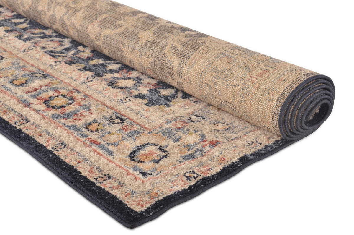 HEATSET-TEPPICH Florence Dunkelblau/Beige 160x230 cm - Multicolor, Textil (160/230cm) - Vercai Rugs