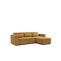 ECKSOFA Schlafsofa Waldo In Poso - Dunkelgelb, Holzwerkstoff/Textil (260/173cm) - Fun Möbel