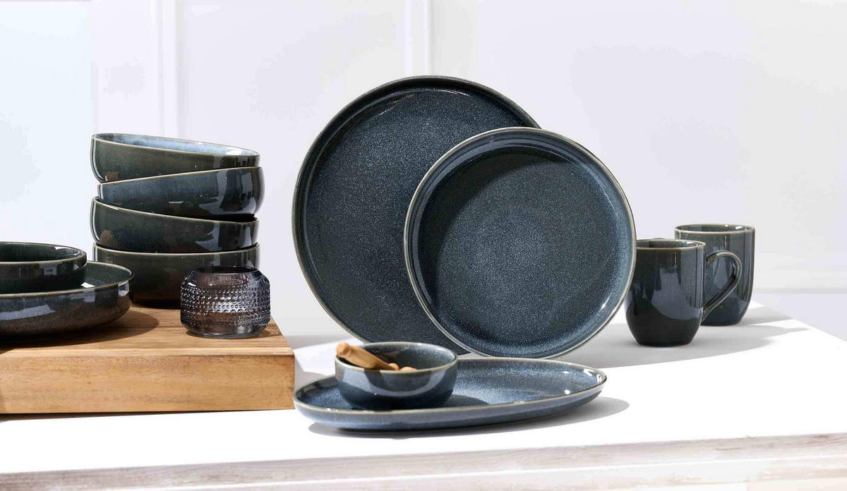 SERVIERPLATTENSET Eda grau 2er Set - Grau, Keramik (1/1/1cm) - Ritzenhoff Breker