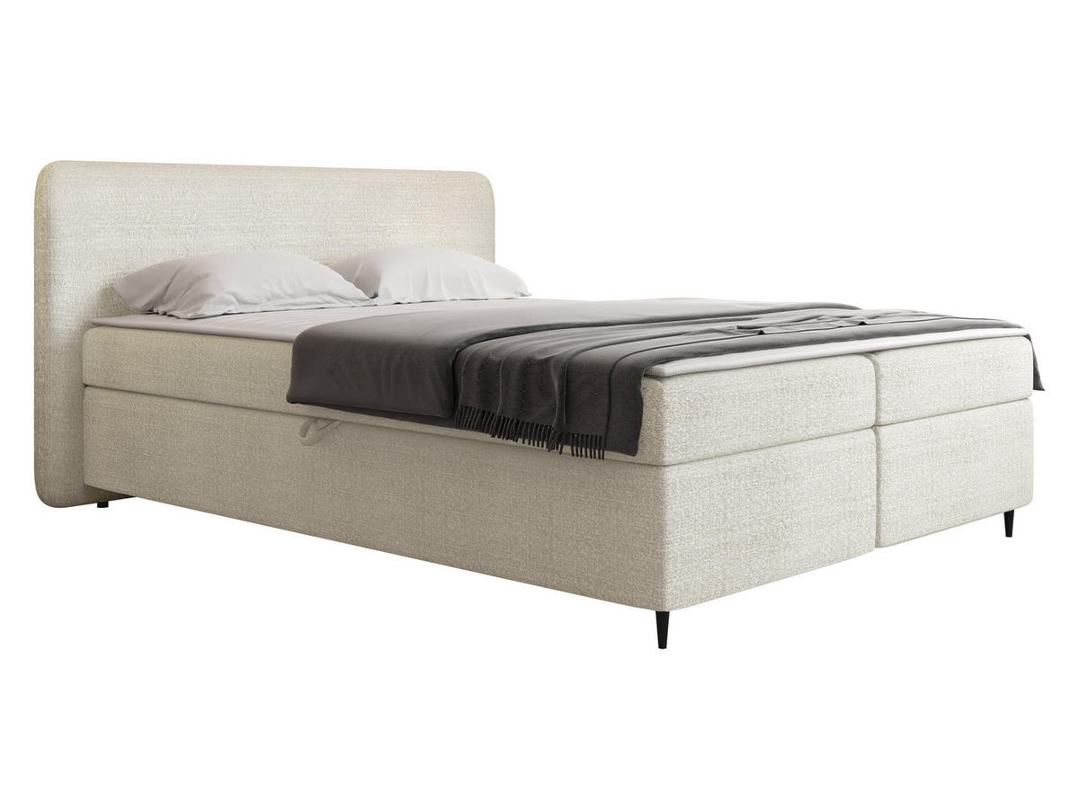 BOXBETT Boho II - Creme/Schwarz, Holz/Holzwerkstoff (180/200cm) - MIRJAN24