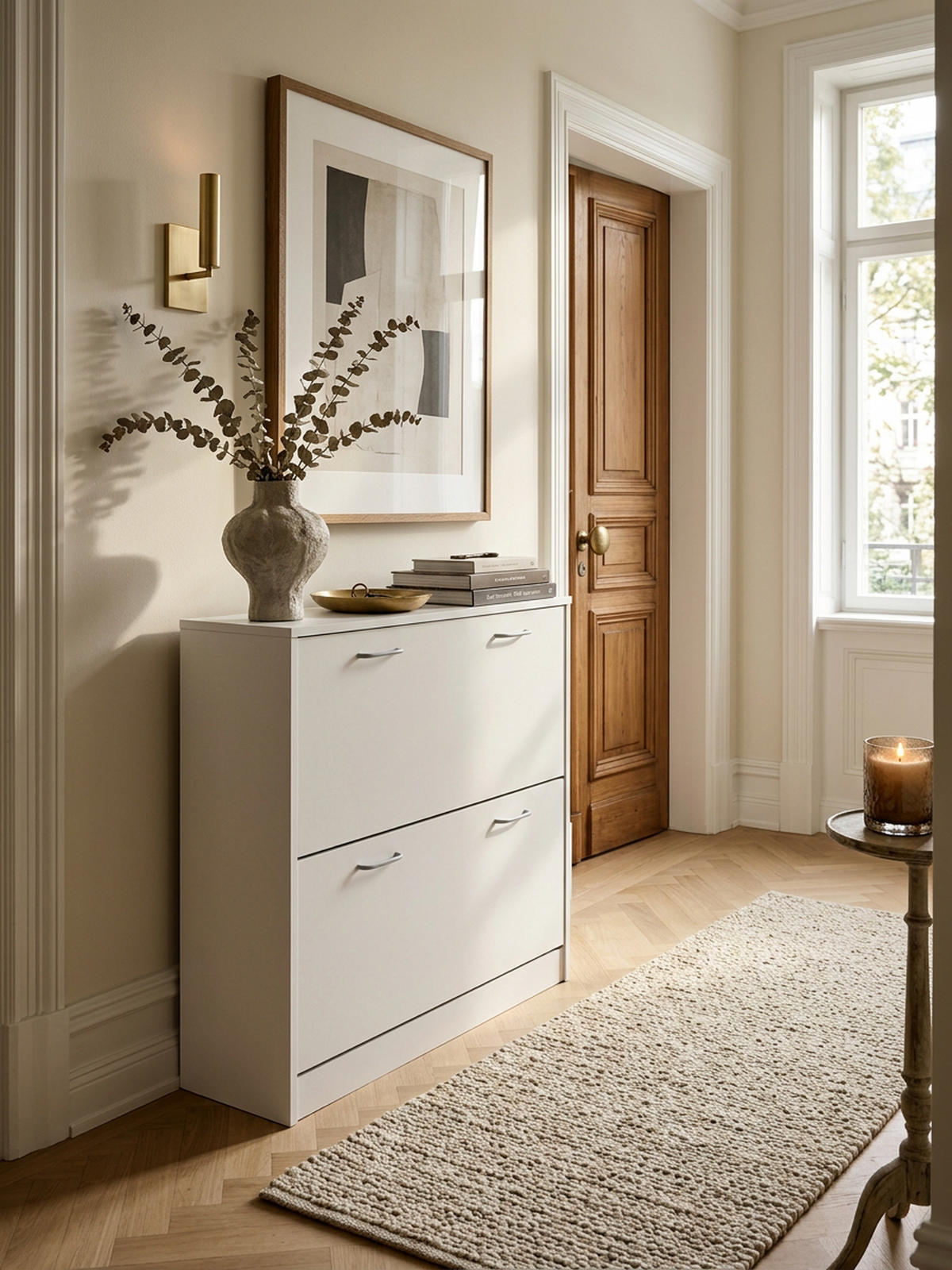 SCHUHREGAL Holz für 20 Paar Schuhe mit offenen Fächern, Weiß 75x24x87 cm - Weiß, Holz/Kunststoff (75/87/24cm) - KADIMA DESIGN