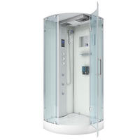 DUSCHKABINE Dusche D37-10R1 Weiß 90x90 - Weiß, Glas/Kunststoff (90/90/218cm) - AcquaVapore by Sandra Jentho